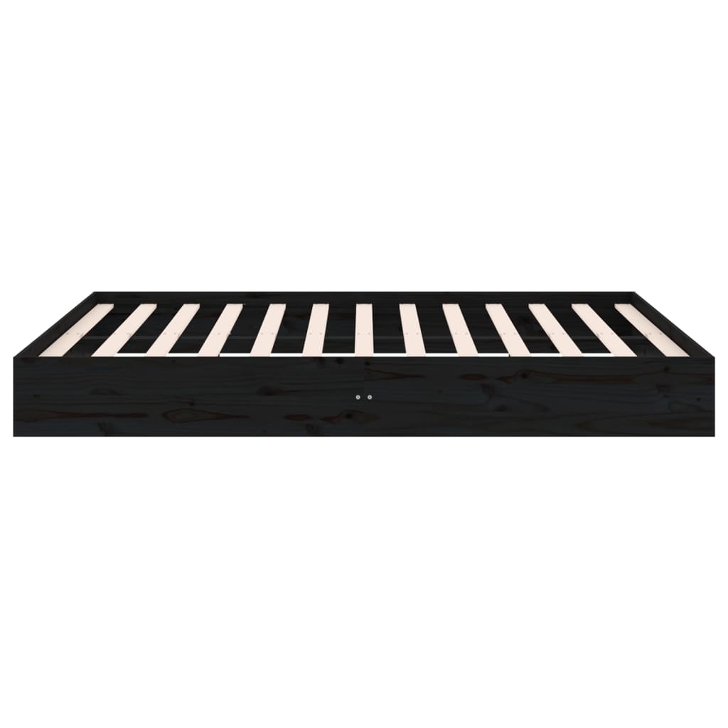 Πλαίσιο Κρεβατιού Μαύρο 150 x 200 εκ. Μασίφ Ξύλο King Size