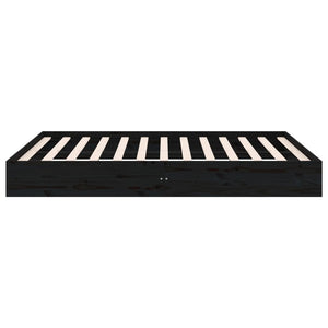 Πλαίσιο Κρεβατιού Μαύρο 150 x 200 εκ. Μασίφ Ξύλο King Size