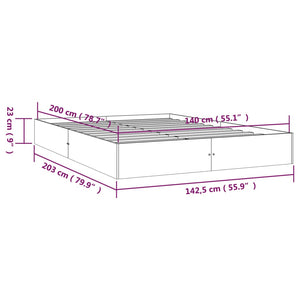 Σκελετός Κρεβατιού Χωρίς Στρώμα 140x200 εκ Μασίφ Ξύλο