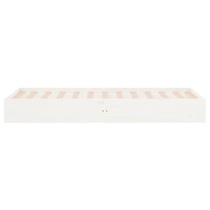 Πλαίσιο Κρεβατιού Λευκό 75x190 εκ. Μασίφ Ξύλο Small Single