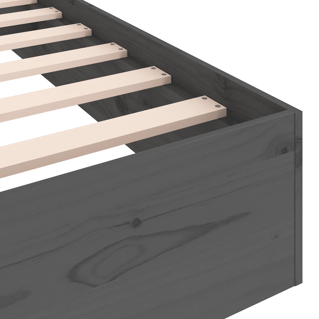 Πλαίσιο Κρεβατιού Γκρι 75 x 190 εκ. από Μασίφ Ξύλο Small Single - Pakobazaar