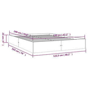Πλαίσιο Κρεβατιού Λευκό 120x190 εκ. Μασίφ Ξύλο Small Double