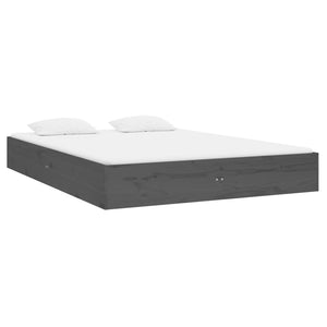 Πλαίσιο Κρεβατιού Γκρι 120x190 εκ. Μασίφ Ξύλο Small Double