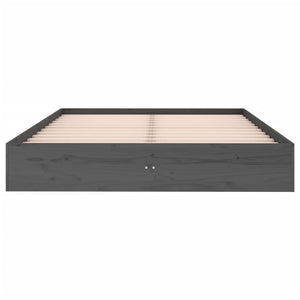 Πλαίσιο Κρεβατιού Γκρι 120x190 εκ. Μασίφ Ξύλο Small Double
