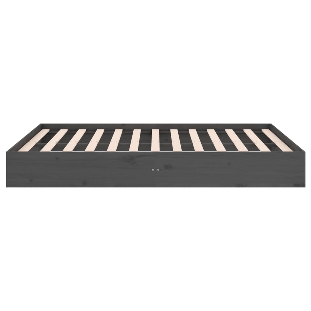 Πλαίσιο Κρεβατιού Γκρι 120x190 εκ. Μασίφ Ξύλο Small Double