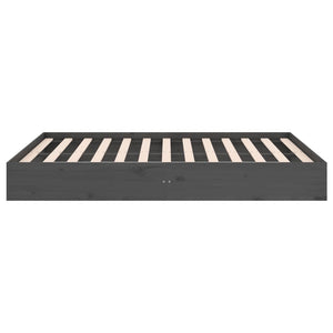 Πλαίσιο Κρεβατιού Γκρι 120x190 εκ. Μασίφ Ξύλο Small Double