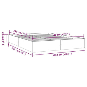 Πλαίσιο Κρεβατιού Μαύρο 120 x 190 εκ. Μασίφ Ξύλο Small Double