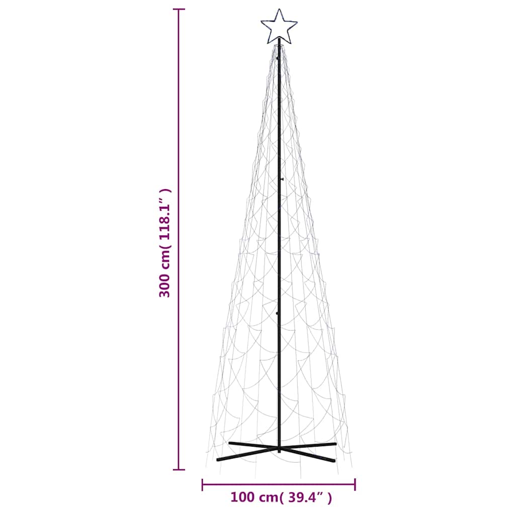 Χριστουγεννιάτικο Δέντρο Κώνος 500 LED Μπλε 100 x 300 εκ.