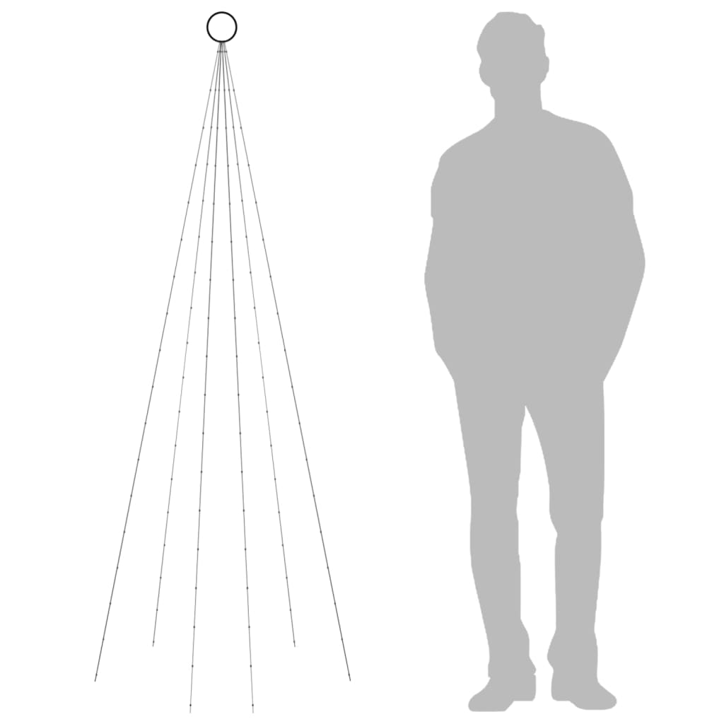 Χριστουγεν. Δέντρο για Ιστό Σημαίας 108 LED Ψυχρό Λευκό 180 εκ.