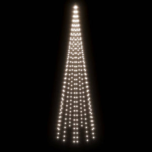 Χριστουγεν. Δέντρο για Ιστό Σημαίας 310 LED Ψυχρό Λευκό 300 εκ.