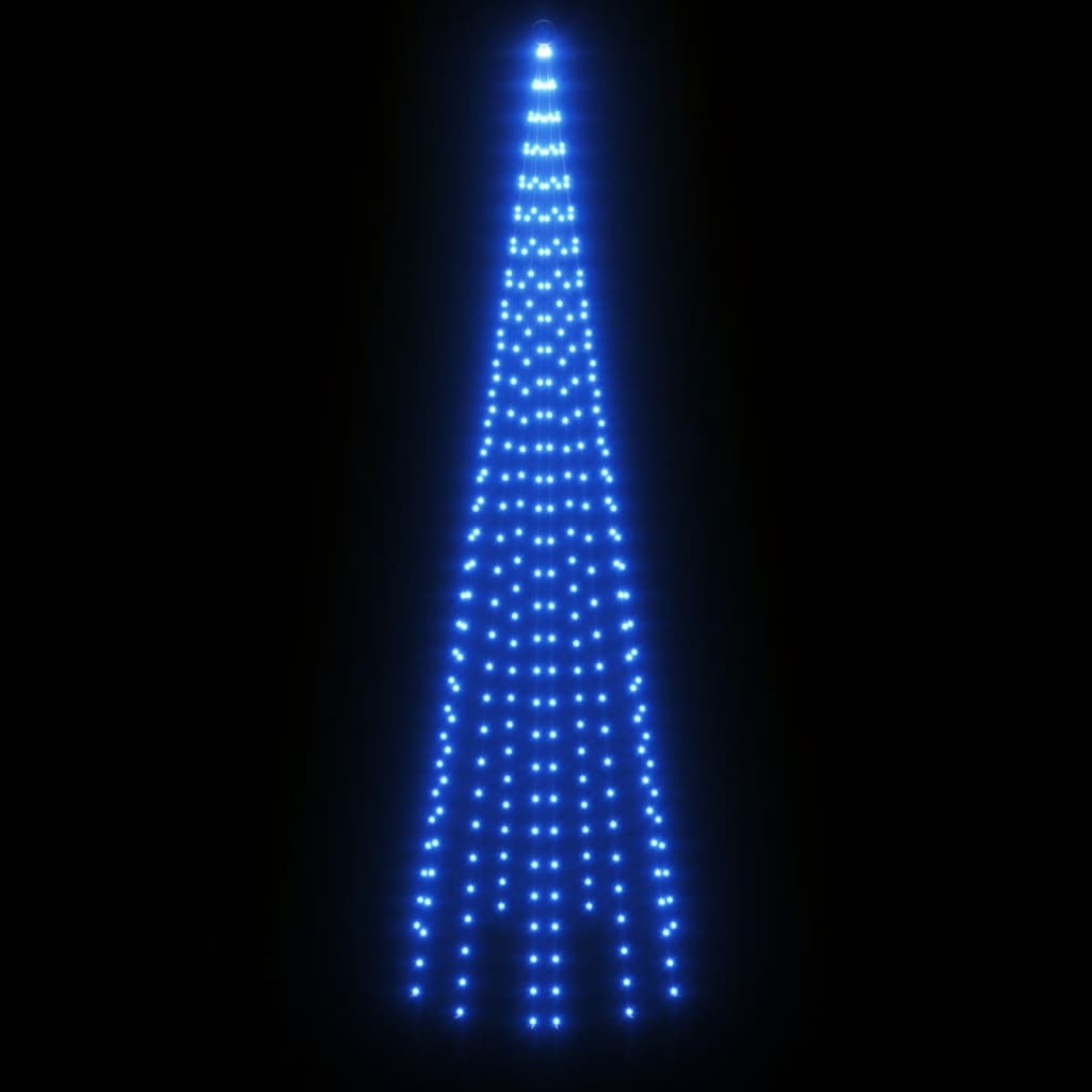 Χριστουγεν. Δέντρο για Ιστό Σημαίας 310 LED Μπλε 300 εκ.