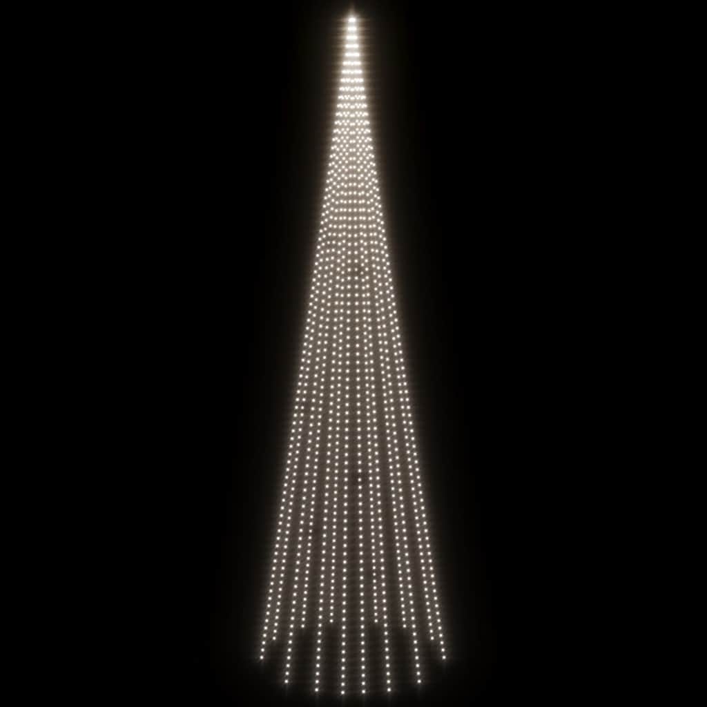 Χριστουγ. Δέντρο για Ιστό Σημαίας 1134 LED Ψυχρό Λευκό 800 εκ.