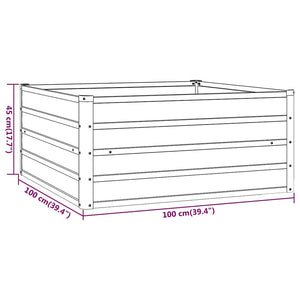 Ζαρντινιέρα Σκουριασμένο 100x100x45 εκ. Ατσάλι Σκληρυθέν Αέρα - PAKOBAZAAR