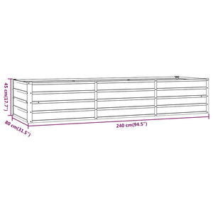Ζαρντινιέρα Σκουριασμένο 240x80x45 εκ. Ατσάλι Σκληρυθέν Αέρα - PAKOBAZAAR