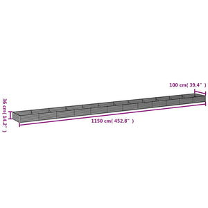Ζαρντινιέρα 1150 x 100 x 36 εκ. από Ατσάλι Σκληρυθέν στον Αέρα - PAKOBAZAAR
