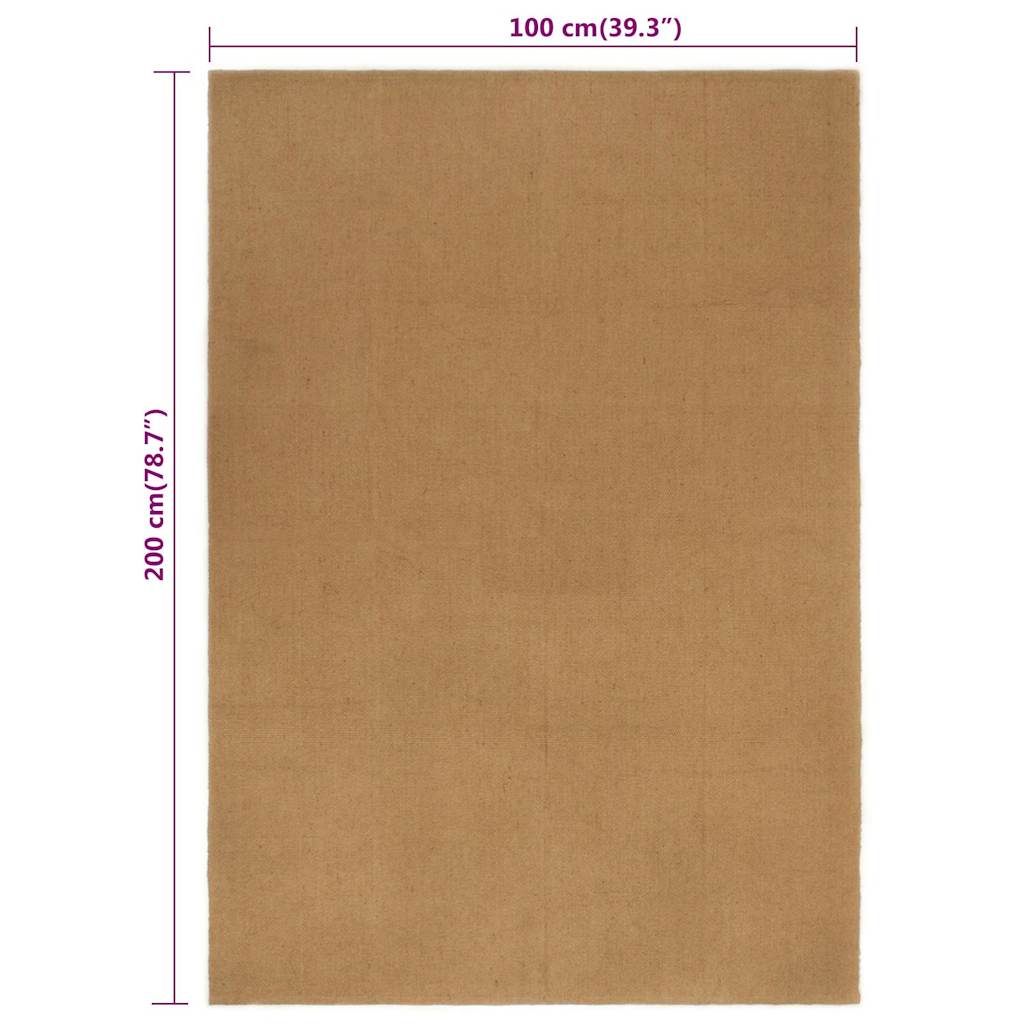 Χαλί Διάδρομος Ορθογώνιο, 100x200 εκ. από Γιούτα