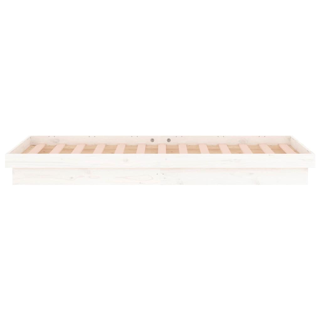 Πλαίσιο Κρεβατιού με LED Λευκό 100 x 200 εκ. από Μασίφ Ξύλο
