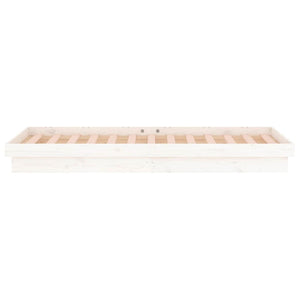 Πλαίσιο Κρεβατιού με LED Λευκό 100 x 200 εκ. από Μασίφ Ξύλο