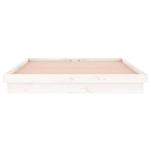 Πλαίσιο Κρεβατιού LED Λευκό 180x200 εκ. Super King Size Ξύλο - Pakobazaar