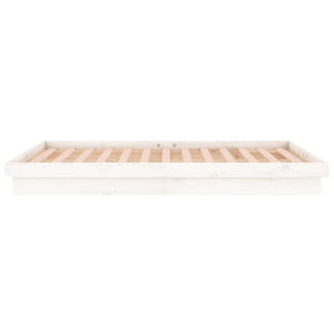 Πλαίσιο Κρεβατιού LED Λευκό 180x200 εκ. Super King Size Ξύλο - Pakobazaar