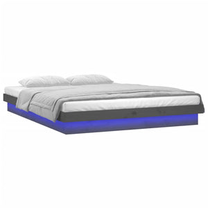 Πλαίσιο Κρεβατιού LED Γκρι 180x200 εκ. Super King Size Ξύλο