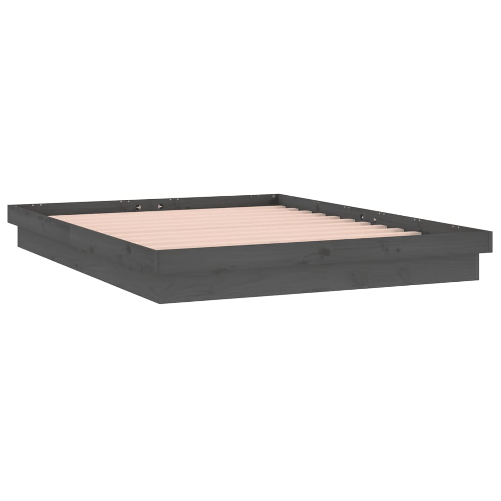 Πλαίσιο Κρεβατιού LED Γκρι 180x200 εκ. Super King Size Ξύλο