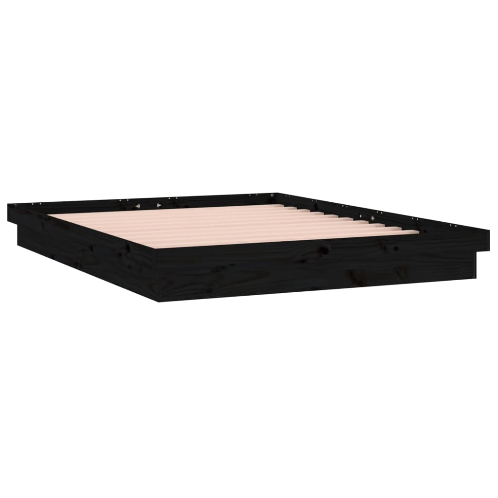 Πλαίσιο Κρεβατιού LED Μαύρο 180x200 εκ. Super King Size Ξύλο
