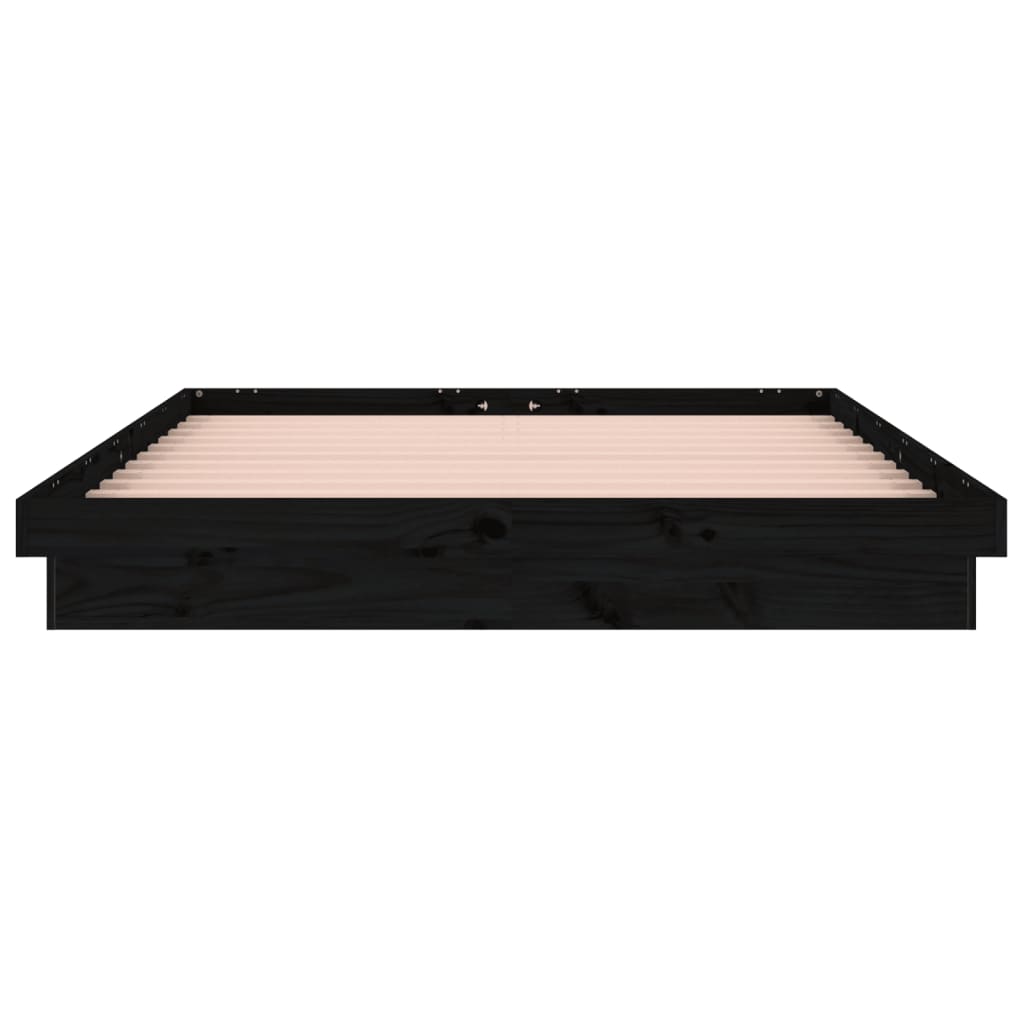 Πλαίσιο Κρεβατιού LED Μαύρο 180x200 εκ. Super King Size Ξύλο