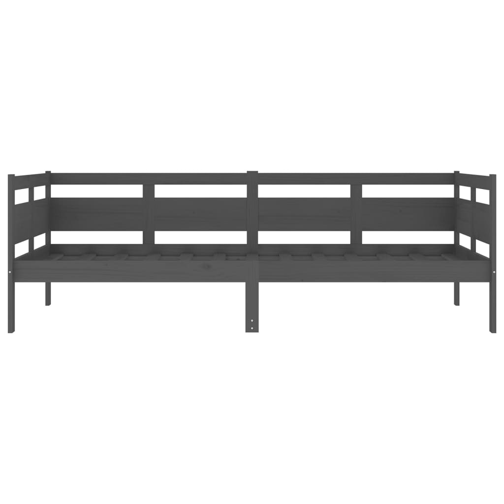 Καναπές Κρεβάτι Γκρι 90 x 200 εκ. από Μασίφ Ξύλο Πεύκου