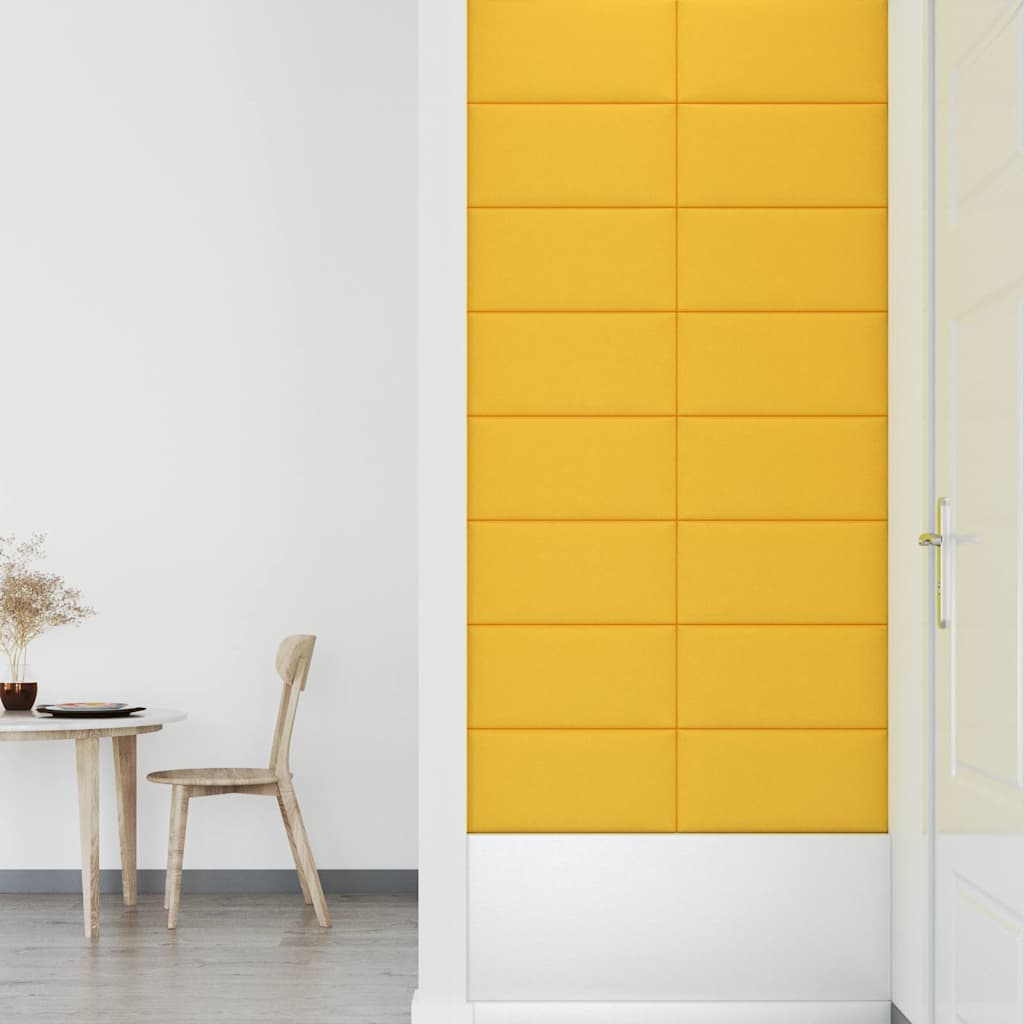Πάνελ Τοίχου 12 τεμ. Κίτρινος 60x30 εκ 2,16 μ² Βελούδο - Pakobazaar