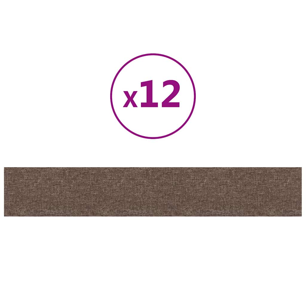 Πάνελ Τοίχου 12 τεμ. Taupe 90 x 15 εκ. 1,62 μ Υφασμα - Pakobazaar