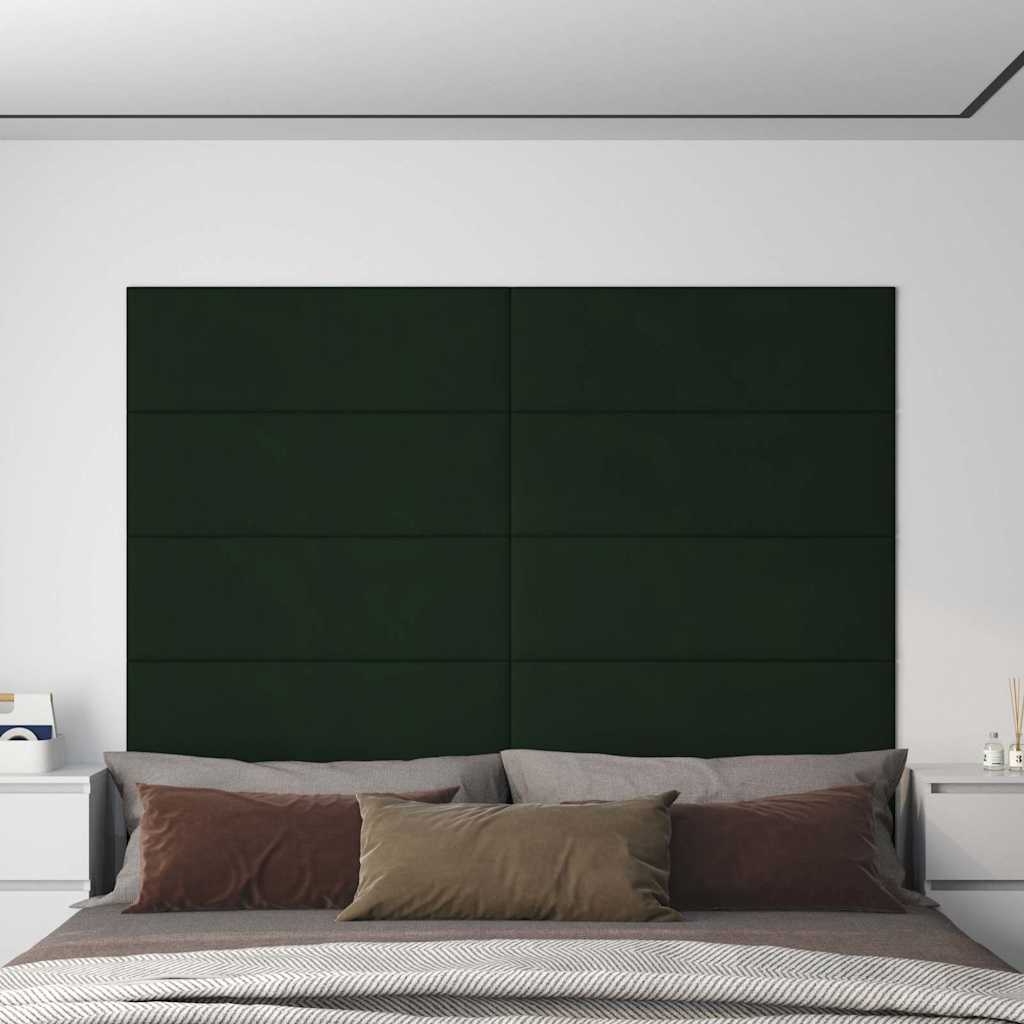 Πάνελ Τοίχου 12 τεμ. Σκούρο πράσινο90 x 30 εκ. 3,24 μ² Βελούδο - Pakobazaar
