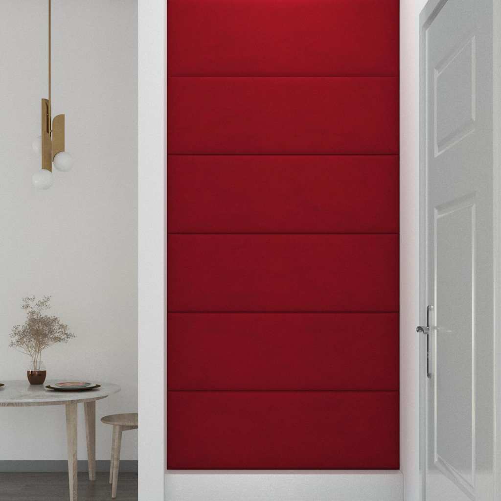Πάνελ Τοίχου 12 τεμ. μπορντό 90 x 30 εκ. 3,24 μ² Βελούδινα - Pakobazaar