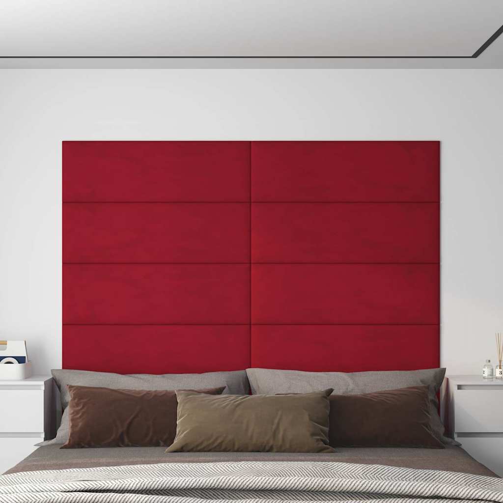 Πάνελ Τοίχου 12 τεμ. μπορντό 90 x 30 εκ. 3,24 μ² Βελούδινα - Pakobazaar