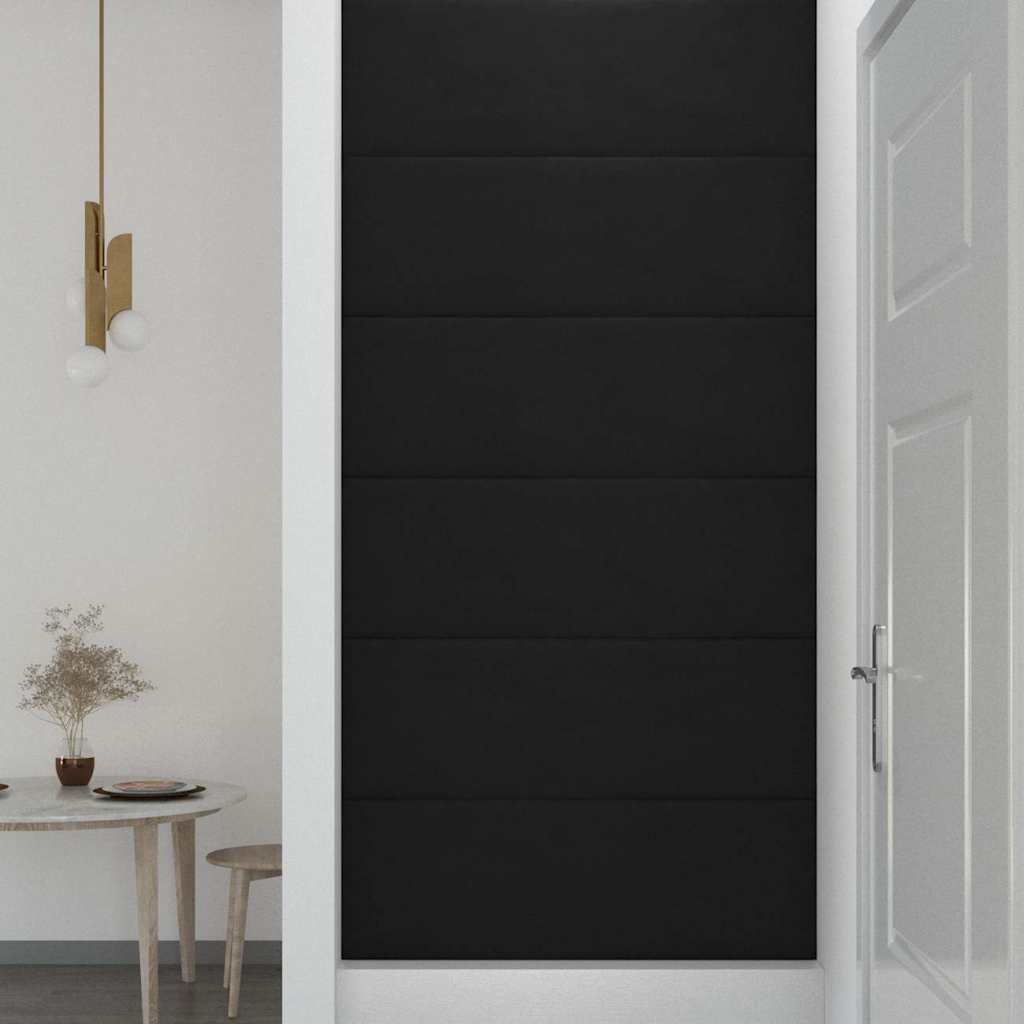Πάνελ Τοίχου 12 τεμ. Μαύρο 90 x 30 εκ. 3,24 μ² Βελούδινα