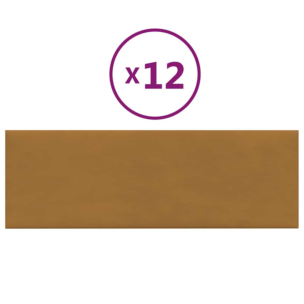 Πάνελ Τοίχου 12 τεμ. Καφέ 90 x 30 εκ. 3,24 μ² Βελούδινα
