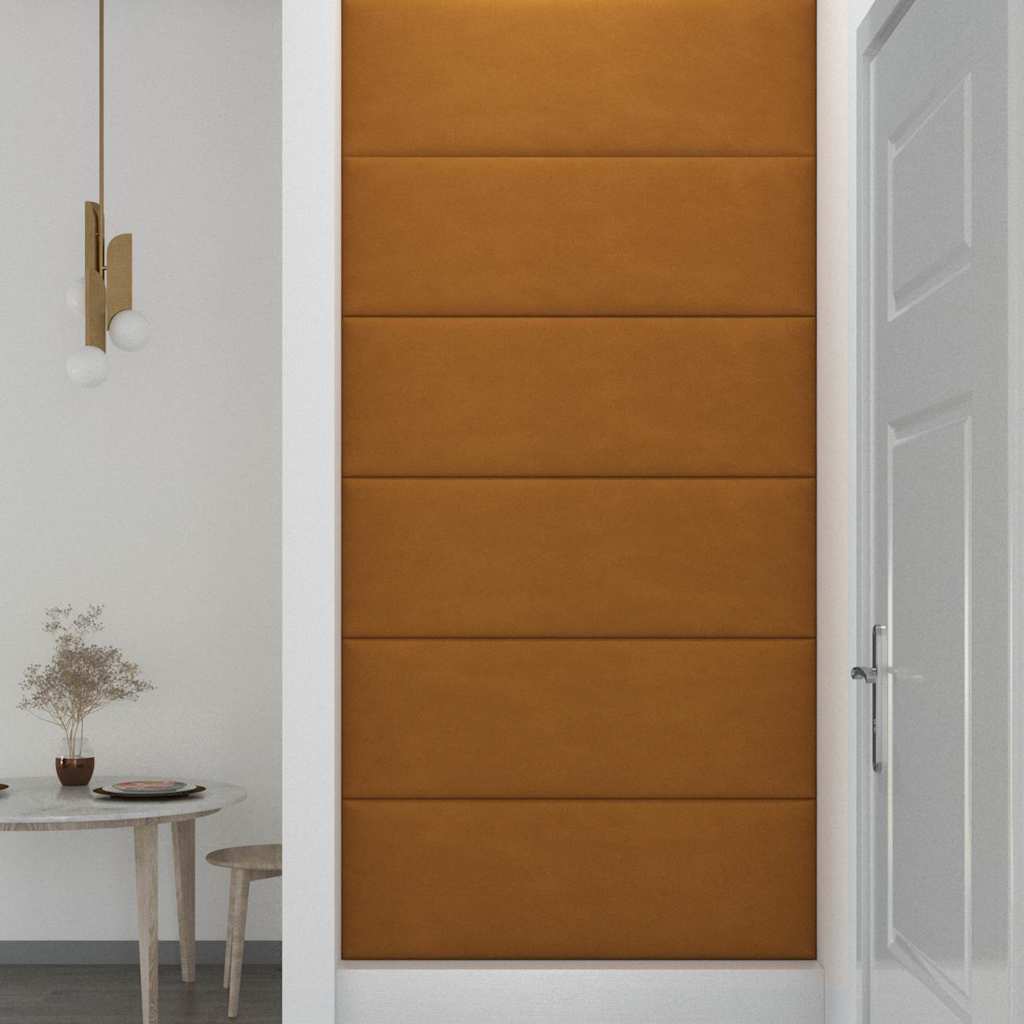 Πάνελ Τοίχου 12 τεμ. Καφέ 90 x 30 εκ. 3,24 μ² Βελούδινα