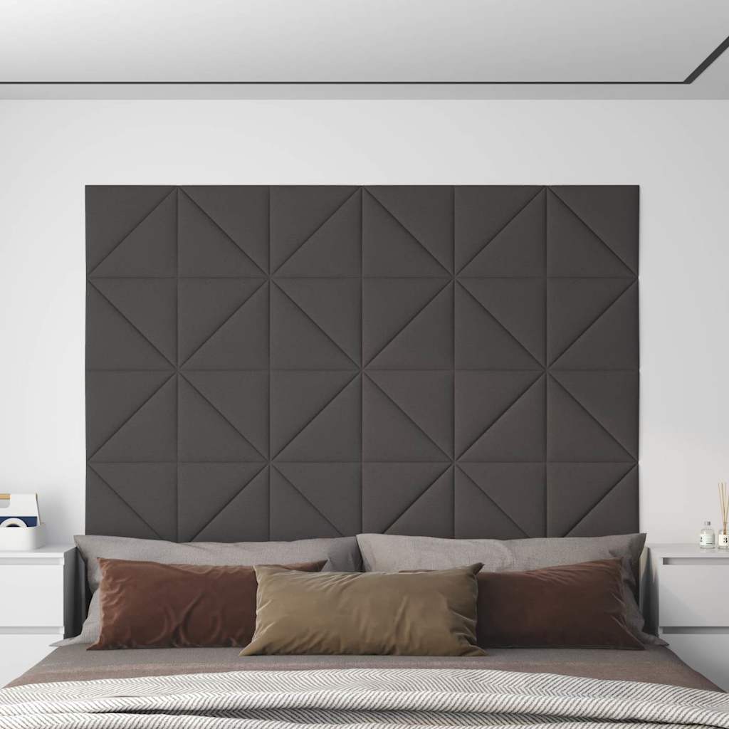 Πάνελ Τοίχου 12 τεμ. Σκούρο Γκρι 30 x 30 εκ. 0,54 μ² Υφασμάτινα
