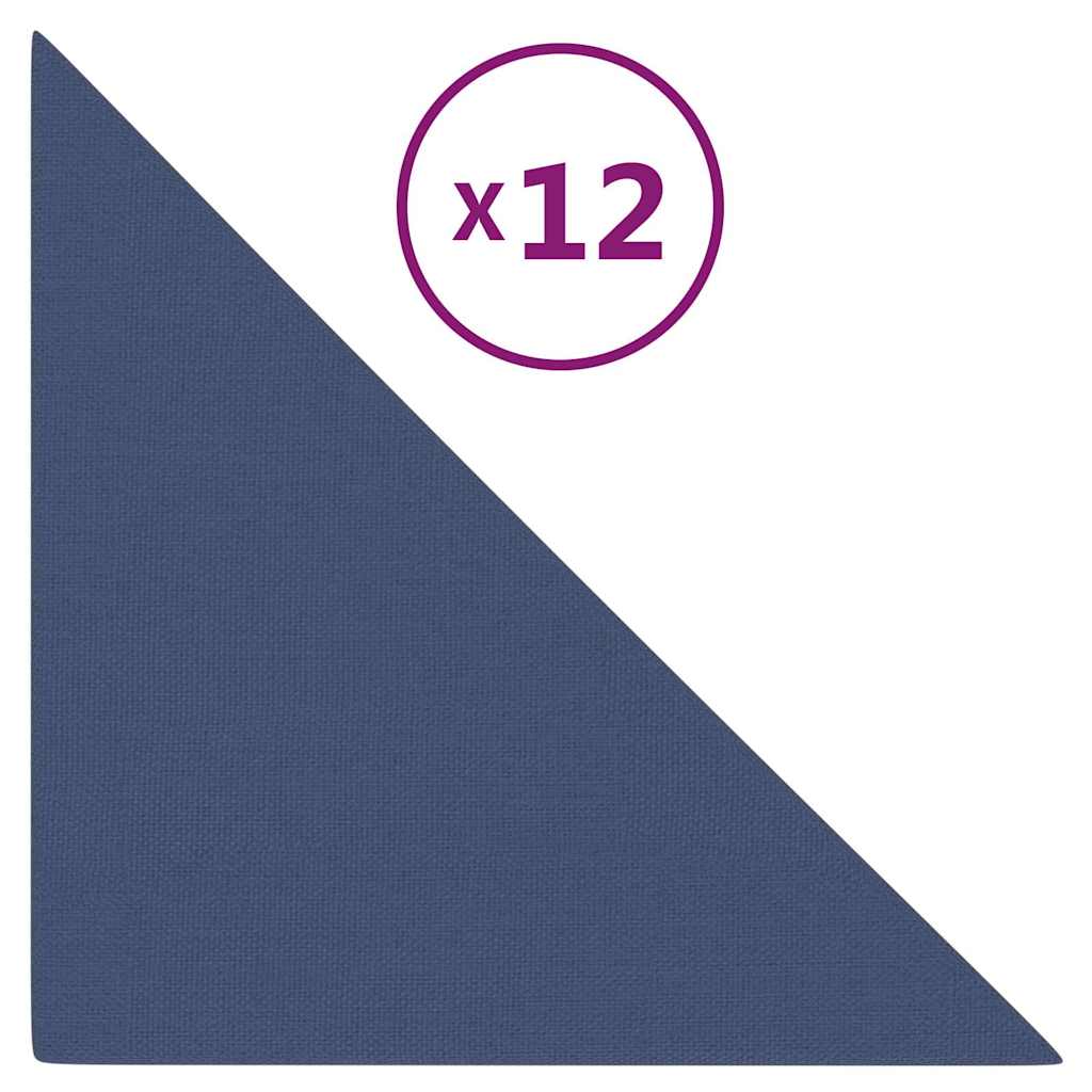 Πάνελ Τοίχου 12 τεμ.Τεφρόχρουν Μπλε 30 x 30 εκ. 0,54 μ² Υφασμα