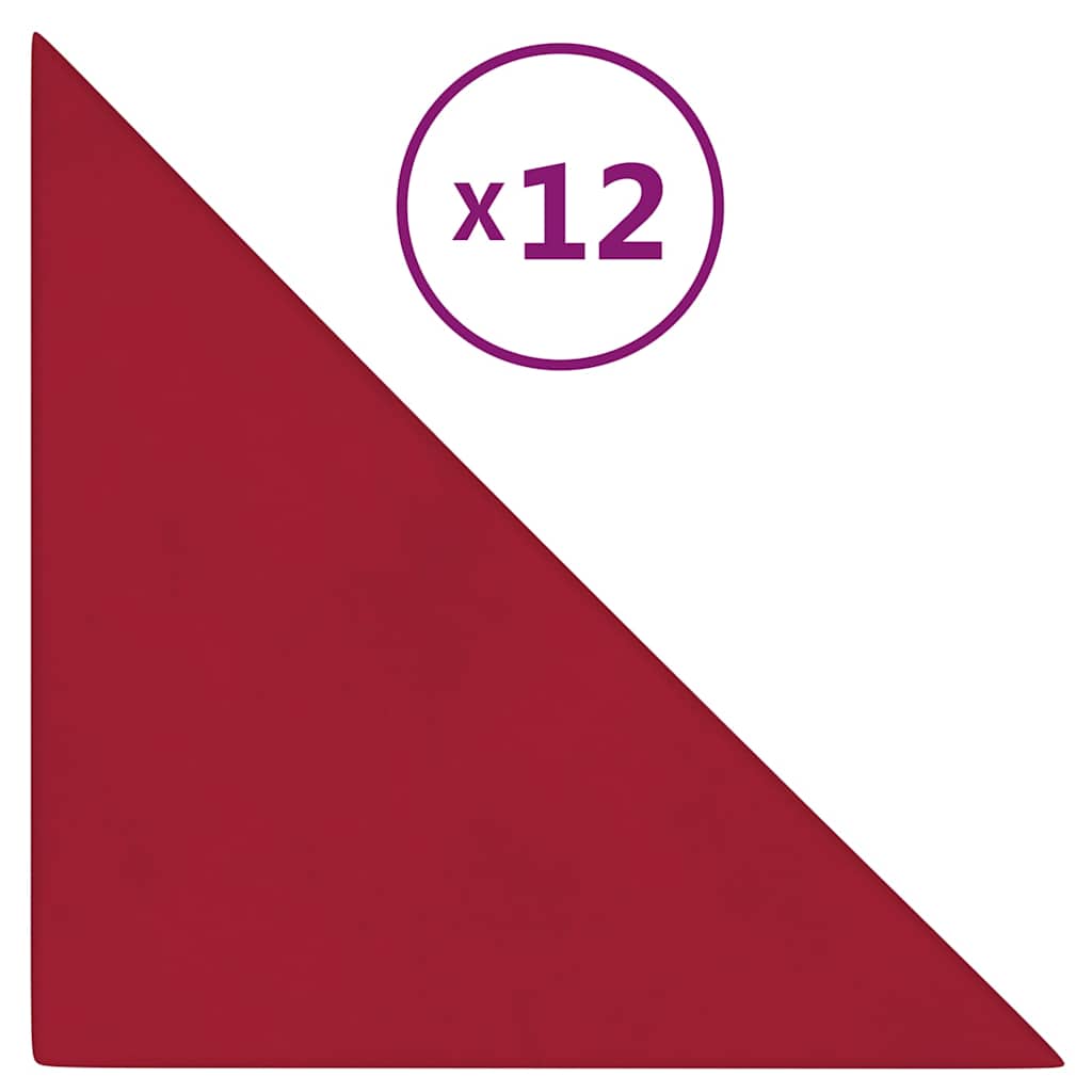 Πάνελ Τοίχου 12 τεμ. μπορντό 30x30 εκ. 0,54 μ² Βελούδινα - Pakobazaar
