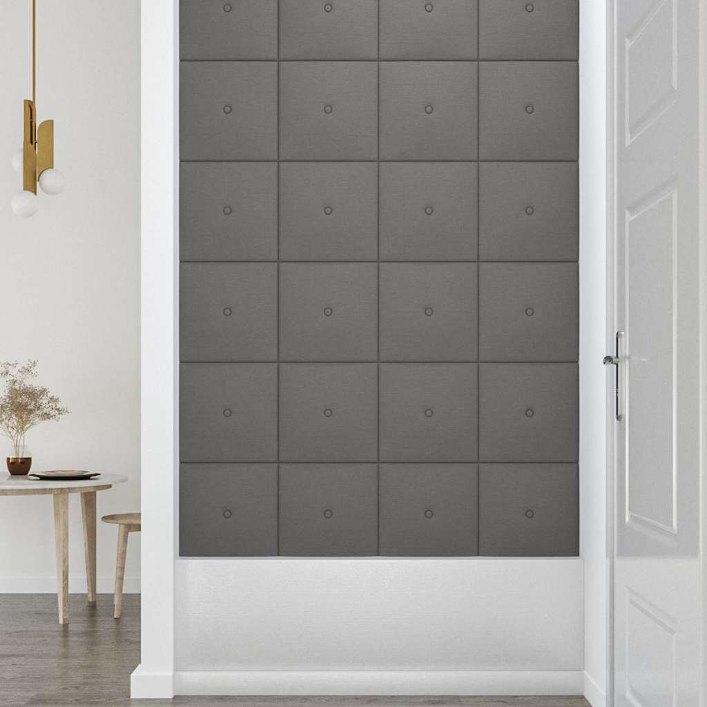 Πάνελ Τοίχου 12 τεμ. Ανοιχτό Γκρι 30x30 εκ. 1,08 μ² Υφασμάτινα - Pakobazaar