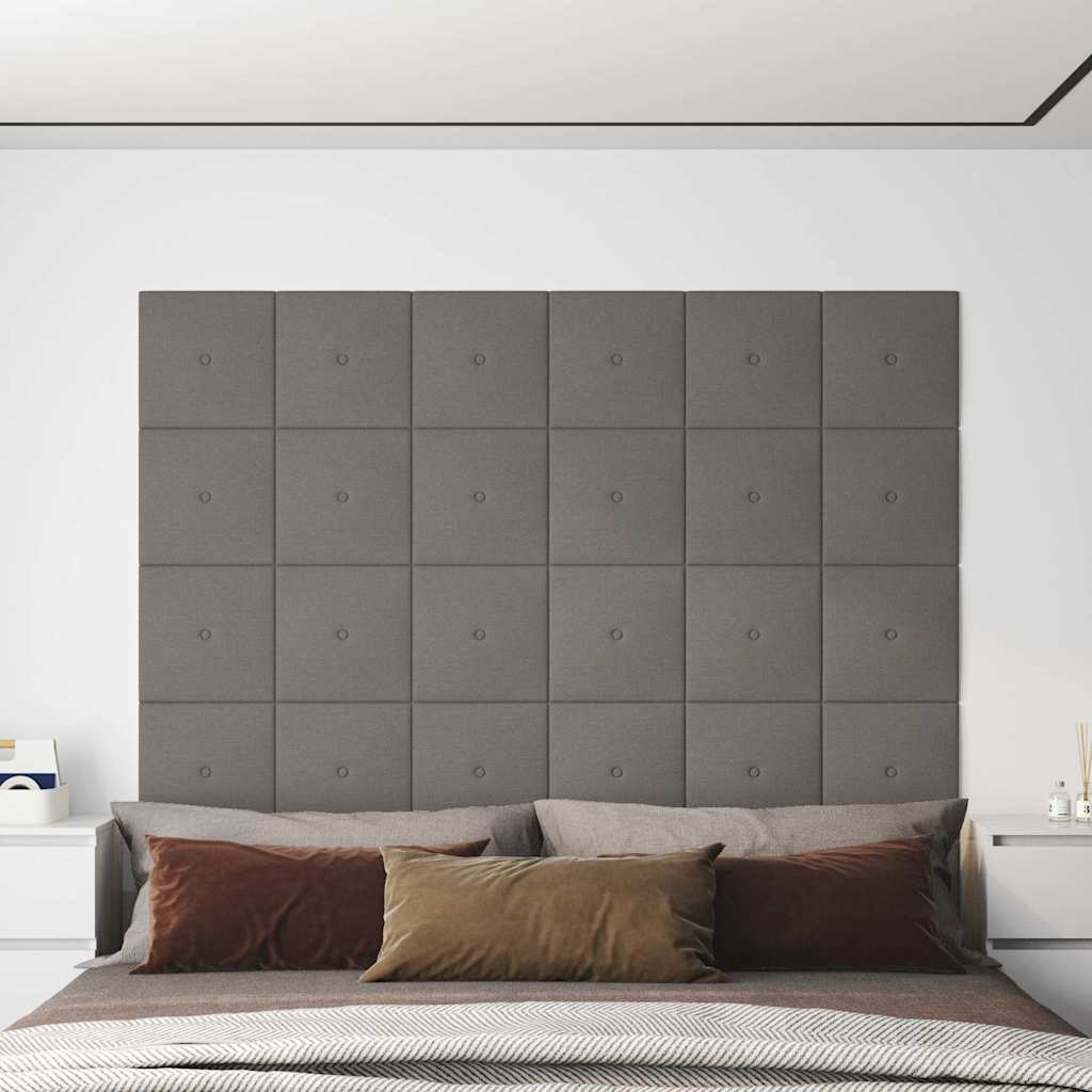 Πάνελ Τοίχου 12 τεμ. Ανοιχτό Γκρι 30x30 εκ. 1,08 μ² Υφασμάτινα - Pakobazaar