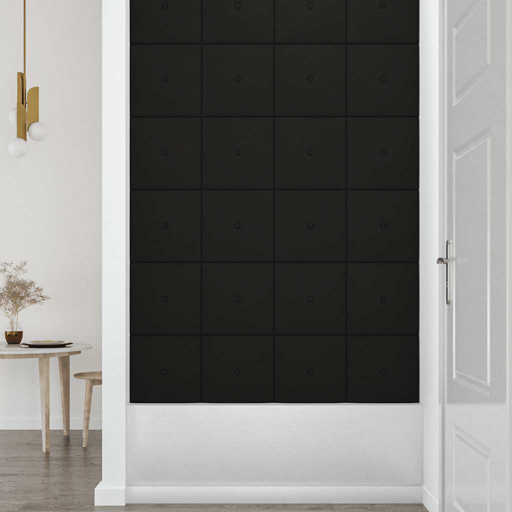 Πάνελ Τοίχου 12 τεμ. Μαύρος 30 x 30 εκ. 1,08 μ² Υφασμα