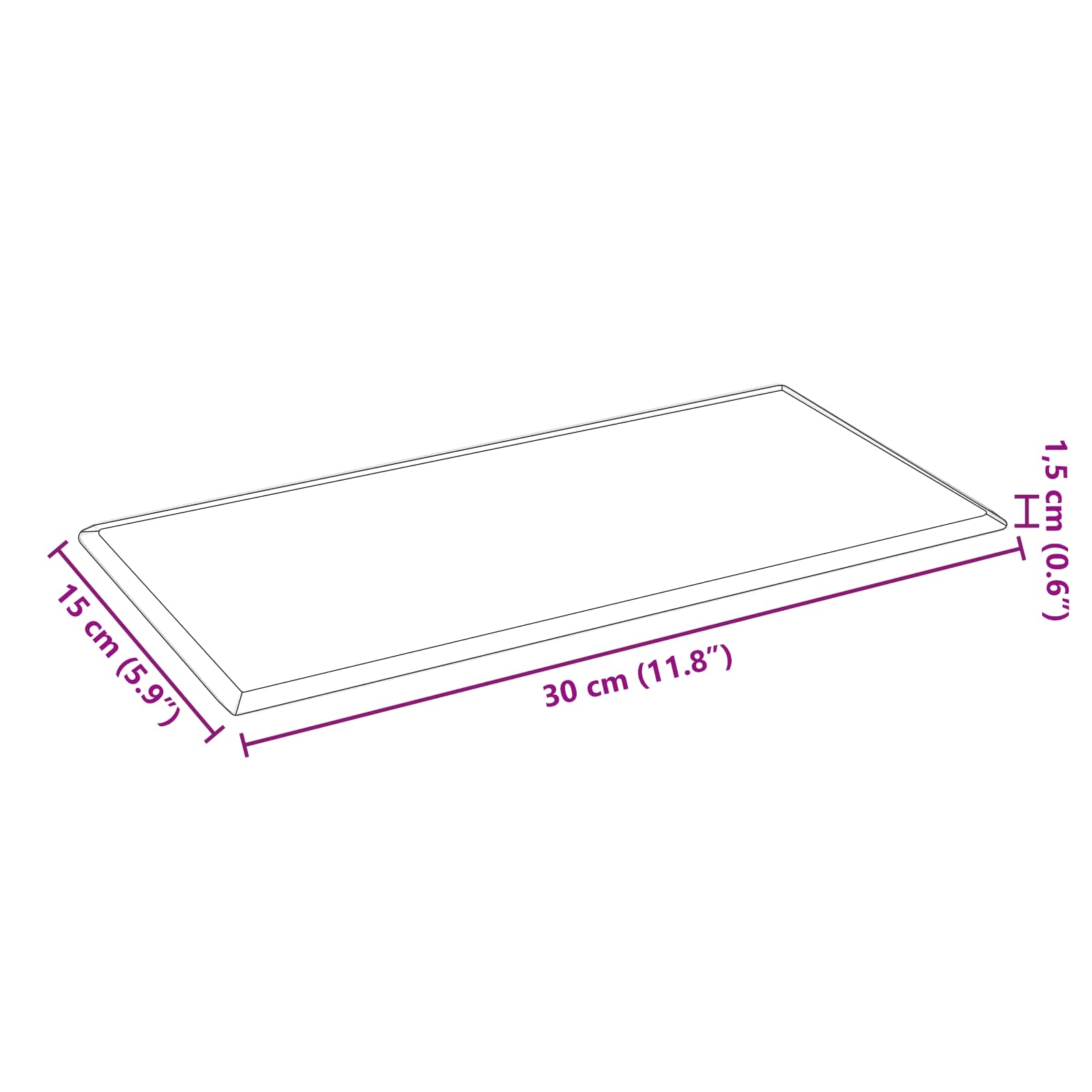 Κεφαλάρι Τοίχου 12 pcs Μαύρο 30 x 15 cm Τεχνητό Δέρμα - Pakobazaar