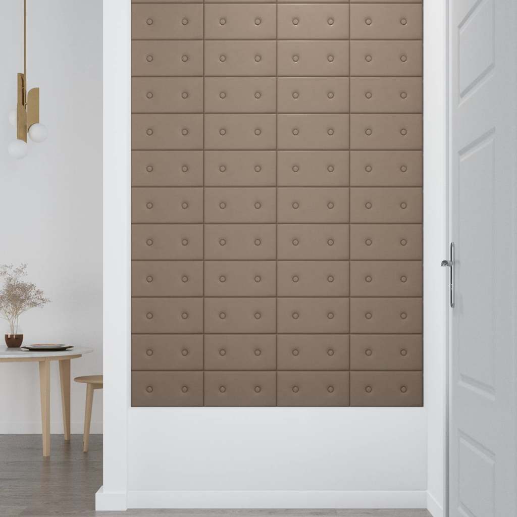 Πάνελ Τοίχου 12 τεμ. Καπουτσίνο 30x15 εκ. 0,54 μ² Συνθ. Δέρμα