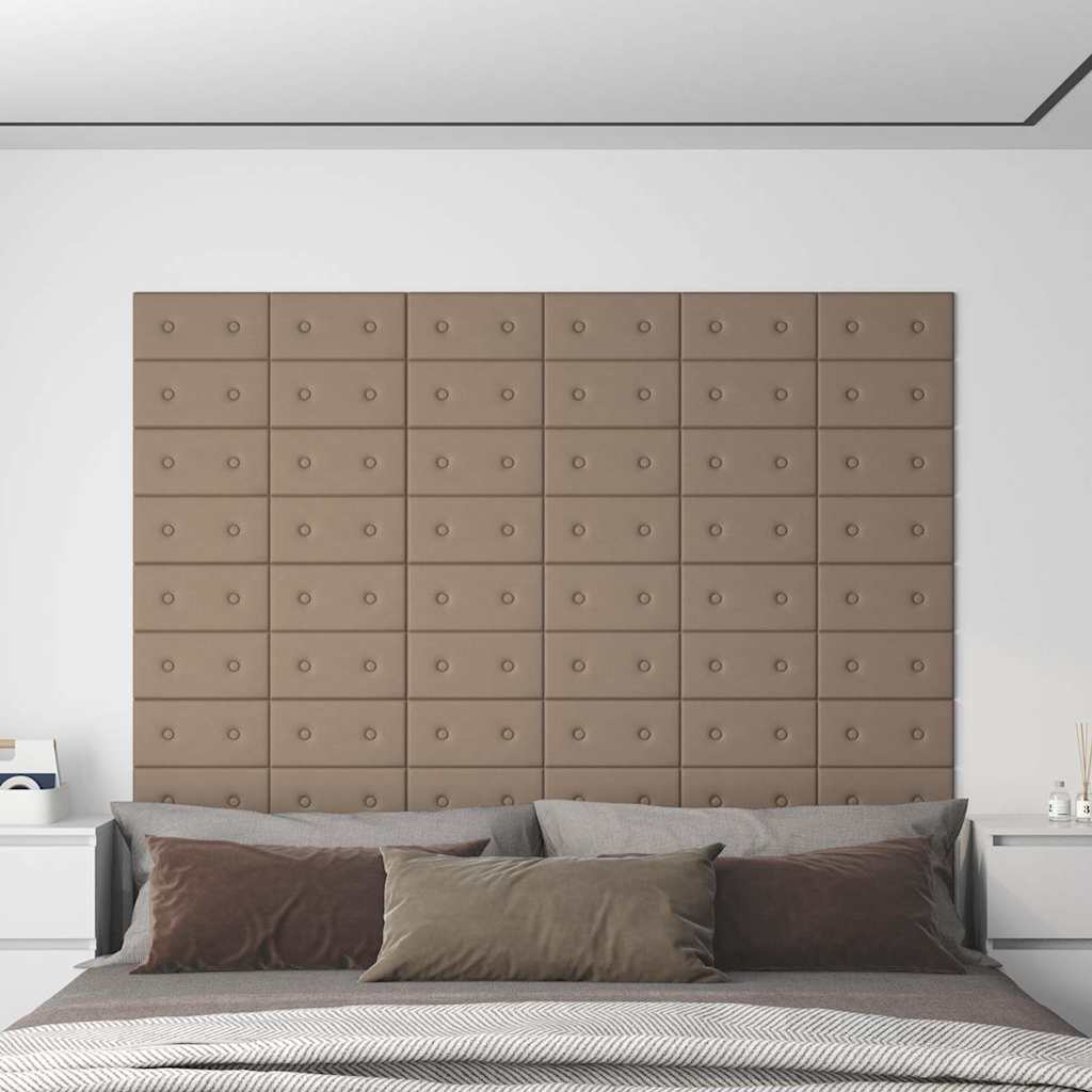Πάνελ Τοίχου 12 τεμ. Καπουτσίνο 30x15 εκ. 0,54 μ² Συνθ. Δέρμα