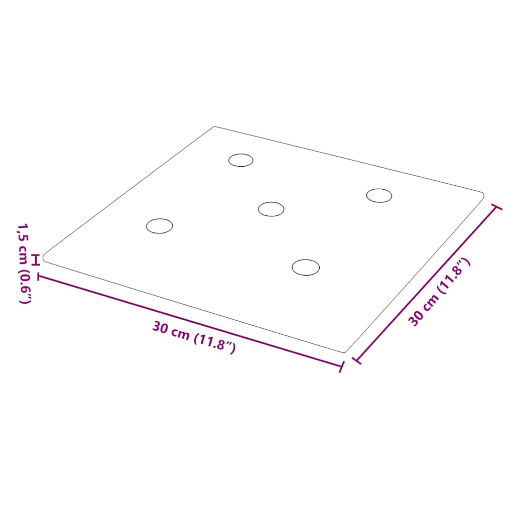 Πάνελ Τοίχου 12 τεμ. Κρεμ 30 x 30 εκ. 1,08 μ² Συνθετικό Δέρμα