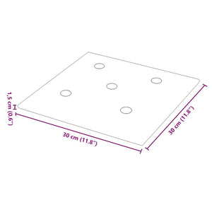 Πάνελ Τοίχου 12 τεμ. Κρεμ 30 x 30 εκ. 1,08 μ² Συνθετικό Δέρμα