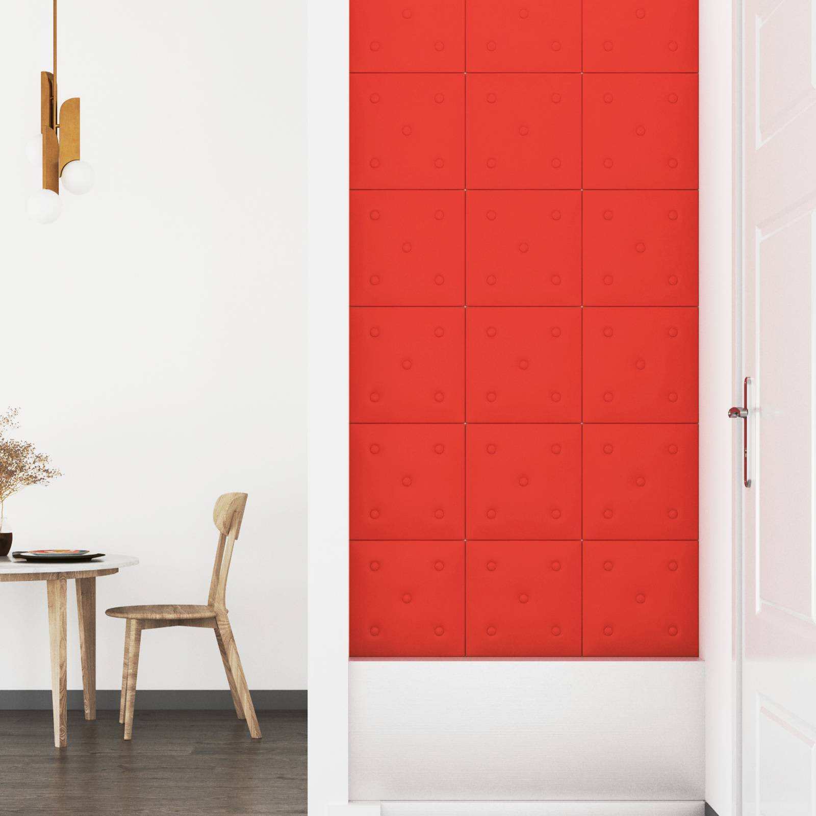 Κεφαλάρι Τοίχου 12 pcs Κόκκινο 30 x 30 cm Τεχνητό Δέρμα - Pakobazaar