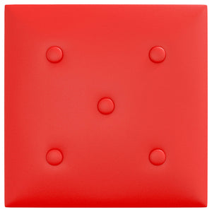 Κεφαλάρι Τοίχου 12 pcs Κόκκινο 30 x 30 cm Τεχνητό Δέρμα - Pakobazaar